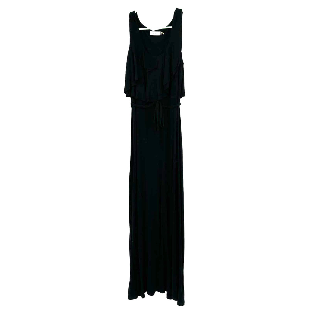 Calvin Klein size 4 sleeveless black maxi dress tie waist‎